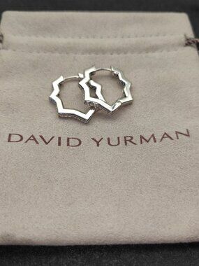 David Yurman 925 Silver Earrings with Original Pouch